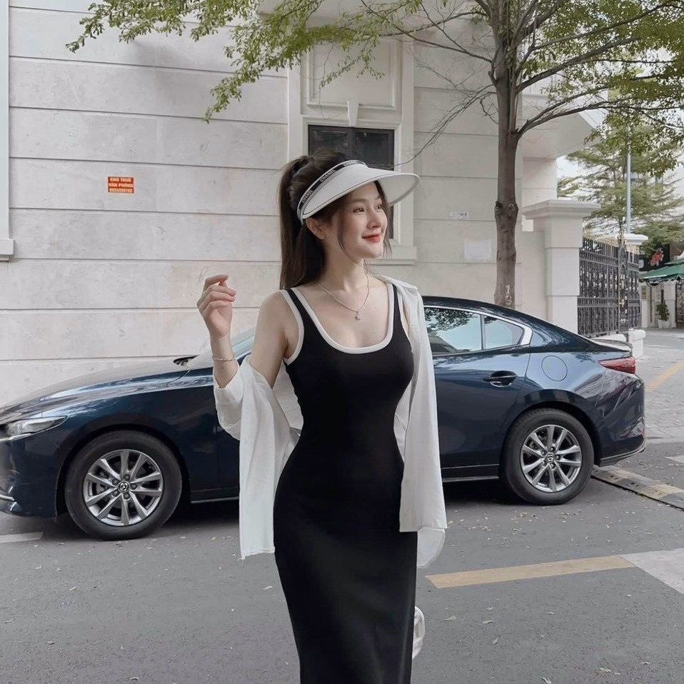 Set Đầm Váy Nữ Body 2 Dây Phối Áo Khoác Ngoài Dd512 - Nana House - Ảnh 3