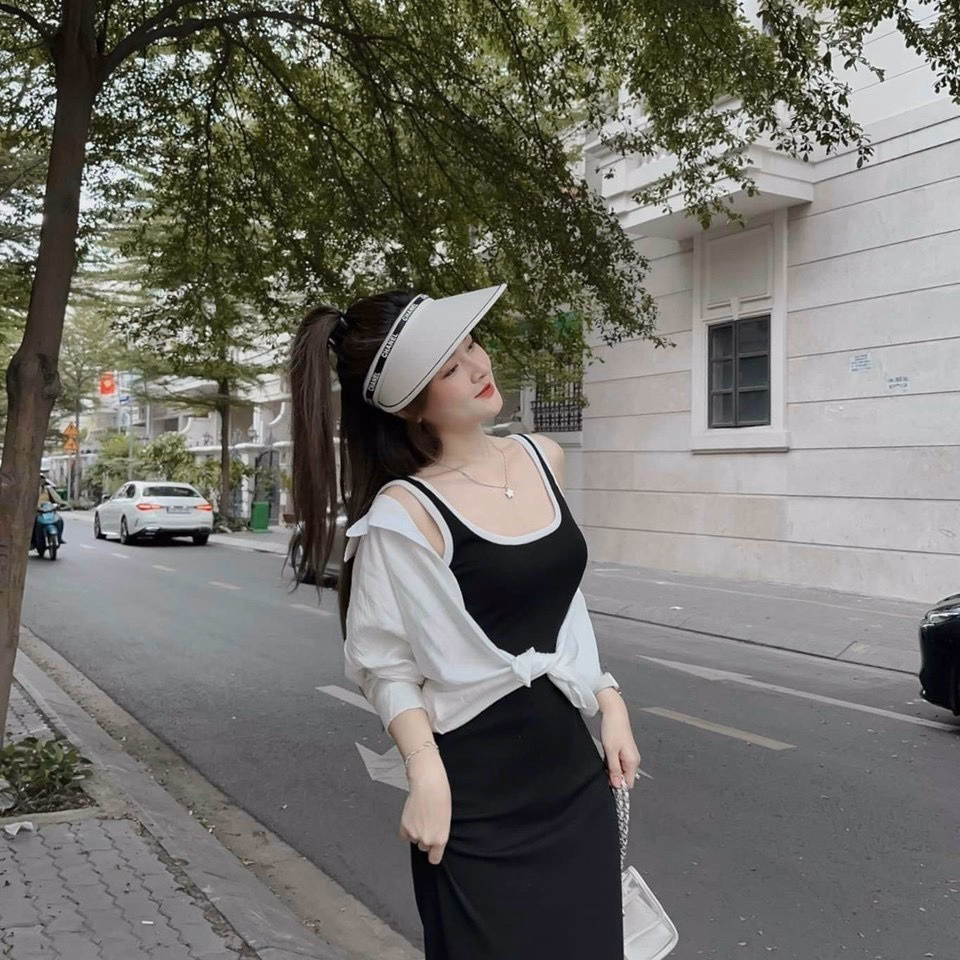 Set Đầm Váy Nữ Body 2 Dây Phối Áo Khoác Ngoài Dd512 - Nana House - Ảnh 2