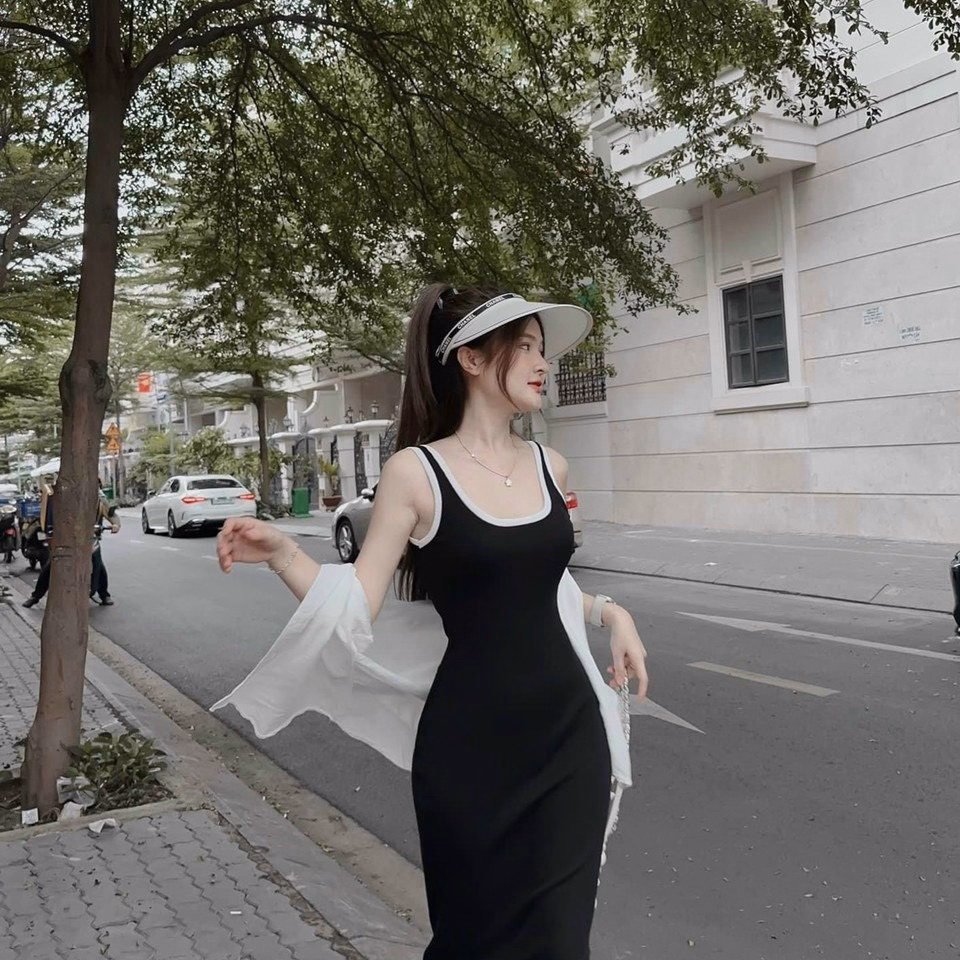 Set Đầm Váy Nữ Body 2 Dây Phối Áo Khoác Ngoài Dd512 - Nana House - Ảnh 4