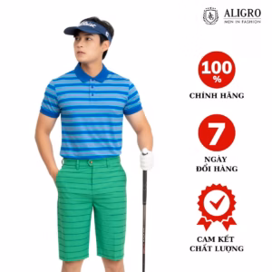 Áo Polo Nam Ngắn Tay Algplo59 Chất Vải Coolmax Hoạ Tiết Kẻ Ngang, Nhẹ, Mềm Mại Trên Da, Thấm Hút Ưu Việt - Aligro