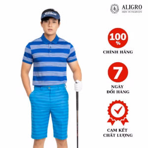 Áo Polo Nam Ngắn Tay Algplo56 Chất Vải Coolmax Hoạ Tiết Kẻ Ngang, Nhẹ, Mềm Mại Trên Da, Thấm Hút Ưu Việt - Aligro