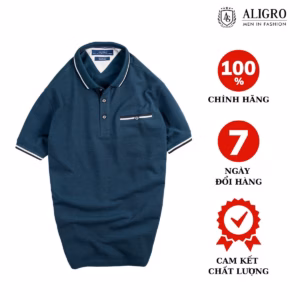 Áo Polo Nam Ngắn Tay Màu Xanh Két Chất Liệu Cotton Mềm, Mát, Thấm Hút Algplo40 - Aligro