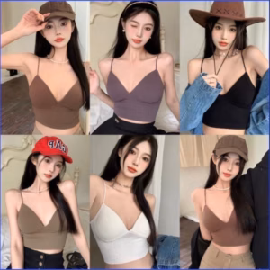 Áo Croptop , Áo Bra Nữ 2 Dây Mảnh Cổ V Dáng Lửng Có Đệm Ngực Trend Mới 325 - Larita Fashion