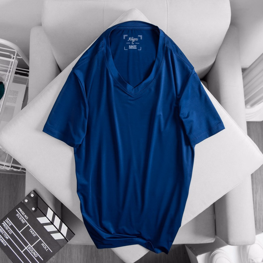 Áo Thun Nam Cổ Tròn Màu Navy Kiểu Dáng Thể Thao Thấm Hút Tốt Co Giãn Thoải Mái Algapc054 - Aligro - Ảnh 2