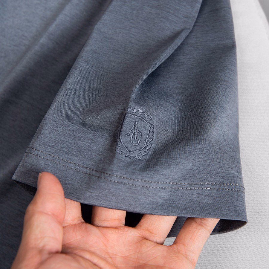 Áo Thun Nam Cổ Tròn Màu Ghi Kiểu Dáng Thể Thao Thấm Hút Tốt Co Giãn Thoải Mái Algapc053 - Aligro - Ảnh 9