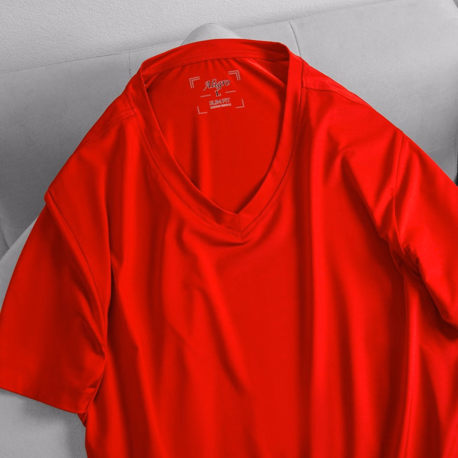 Áo Thun Nam Cổ Tròn Màu Đỏ Cam Kiểu Dáng Thể Thao Thấm Hút Tốt Co Giãn Thoải Mái Algapc063 - Aligro - Ảnh 5