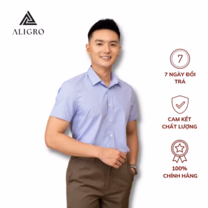 Áo Sơ Mi Nam Ngắn Tay Họa Tiết Nhí, Sợi Tre Bamboo Mềm Mại, Hạn Chế Nhăn Nhàu, Form Slim Vừa - Aligro