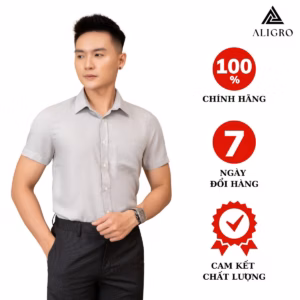 Áo Sơ Mi Bamboo Slimfit Cộc Tay Ghi Xước Algs-C122 - Aligro