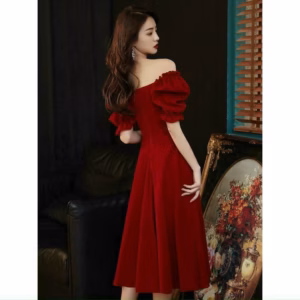 Đầm Xòe Tay Phồng Bấm Nút V952H - Aine