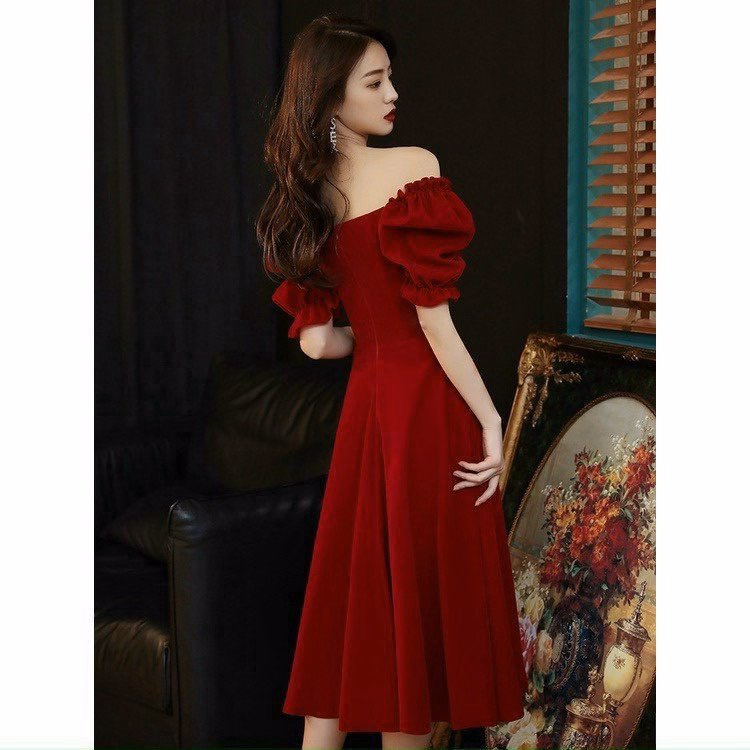 Đầm Xòe Tay Phồng Bấm Nút V952H - Aine