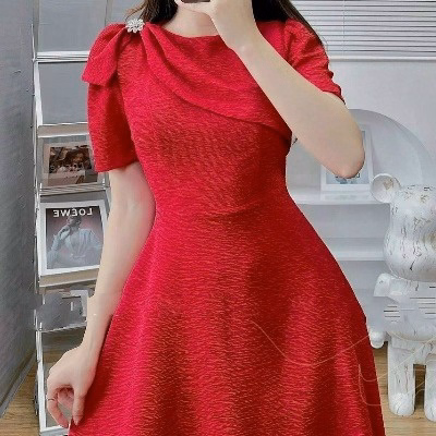 Đầm Xòe Dài Kèm Phụ Kiện Chất Xốp Gạo V948H - Lisa