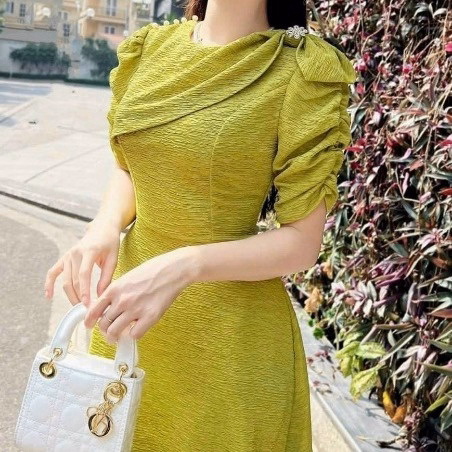 Đầm Xòe Dài Kèm Phụ Kiện Chất Xốp Gạo V948H - Lisa - Ảnh 10