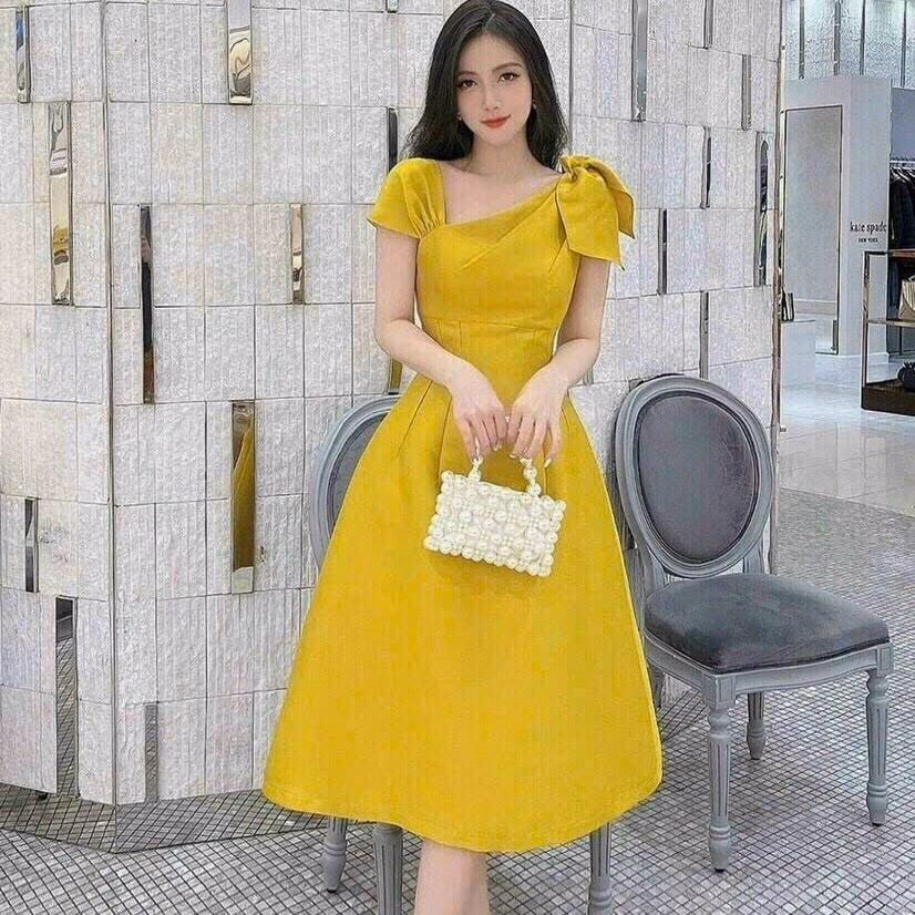 Đầm Tapda Phồng Vai Cổ Chữ V Ôm Eo Dáng Xòe V940H - Aine - Ảnh 5