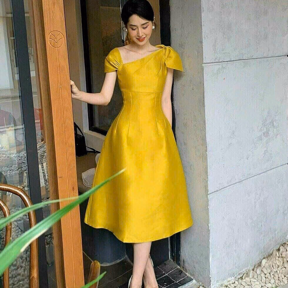 Đầm Tapda Phồng Vai Cổ Chữ V Ôm Eo Dáng Xòe V940H - Aine - Ảnh 6