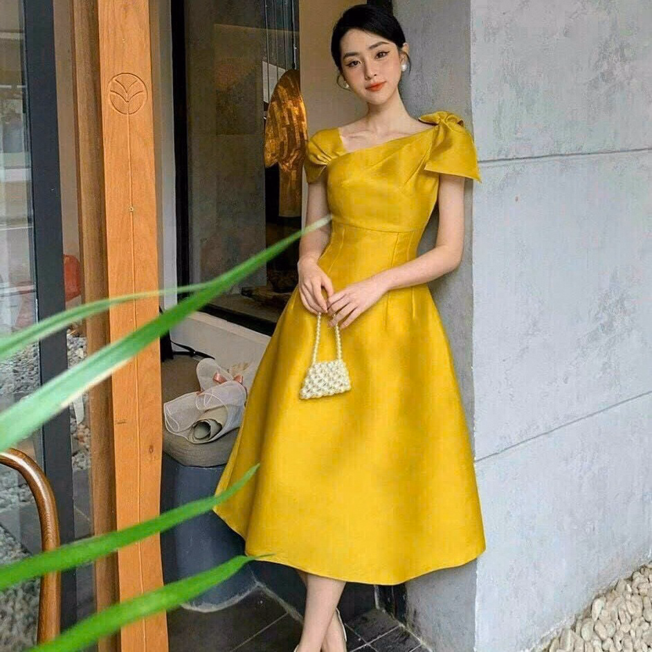 Đầm Tapda Phồng Vai Cổ Chữ V Ôm Eo Dáng Xòe V940H - Aine - Ảnh 7