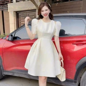 Đầm Tapda Cổ Tròn Ôm Eo Dáng Xòe V928H - Aine