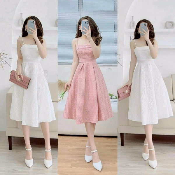 Đầm Xòe 2 Dây Xếp Ly 2 Lớp ( Có Mút Ngực) V905H - Lisa