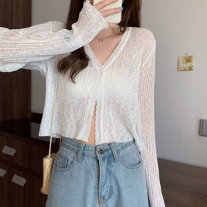 Áo Cardigan Mỏng Phối 1 Khuy Dành Cho Các Nàng Nữ Tính Slcxa153 - Chipxinhxk