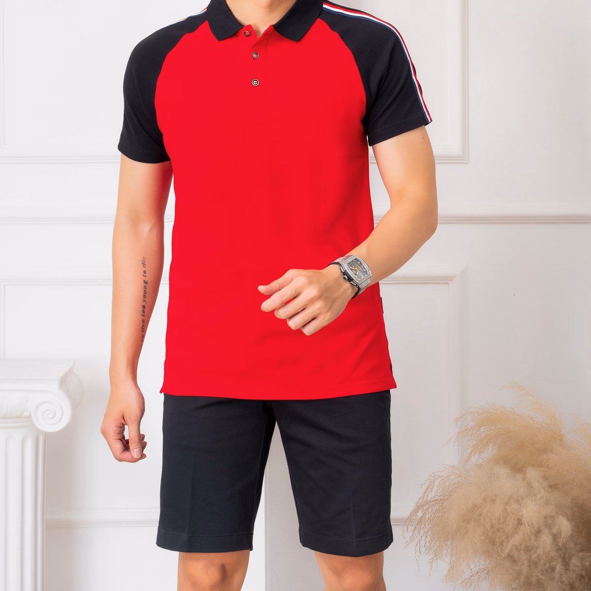 Quần Short Nam Màu Đen Chất Liệu Kaki Dáng Basic Trẻ Trung Năng Động Algqs1067 - Aligro - Ảnh 3