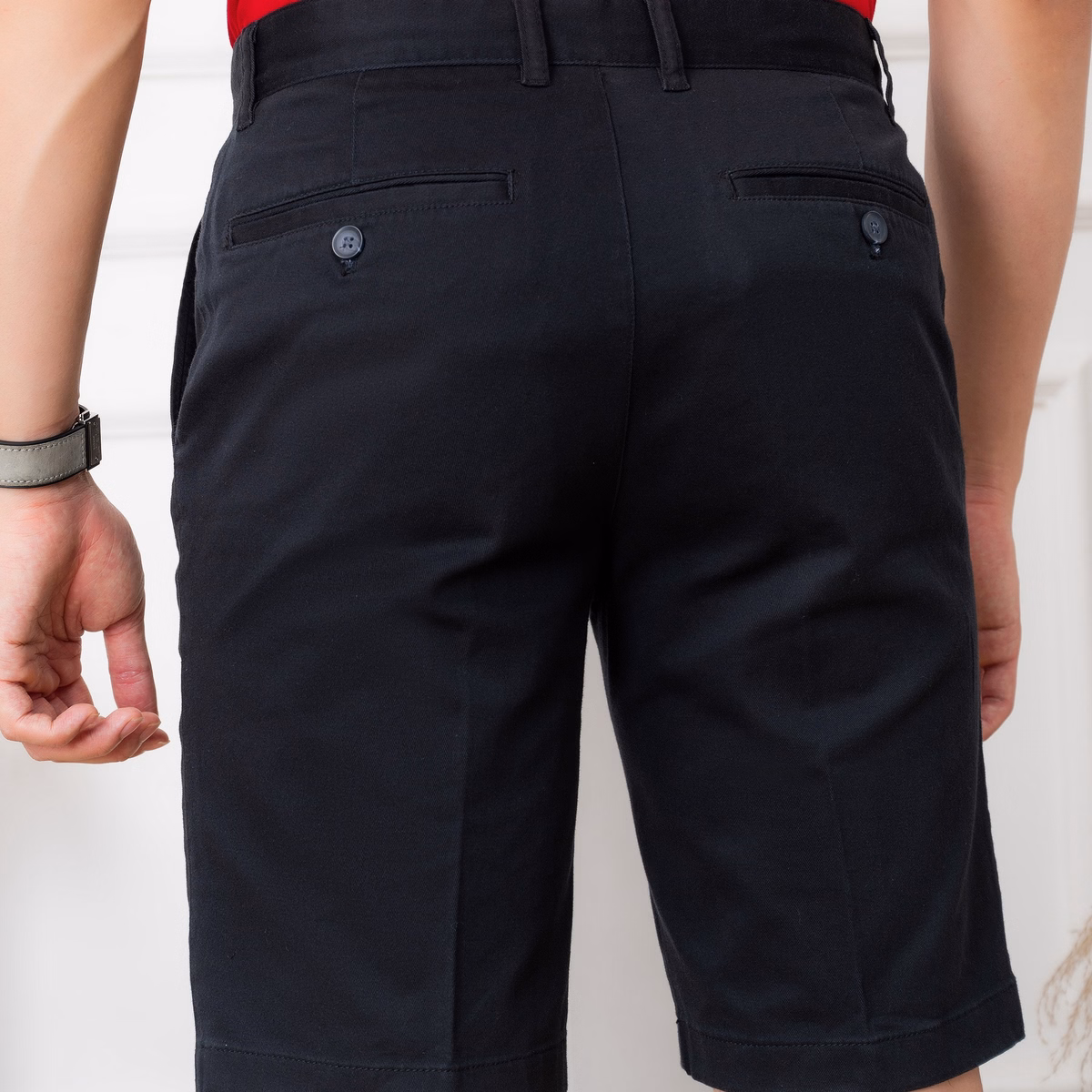 Quần Short Nam Màu Đen Chất Liệu Kaki Dáng Basic Trẻ Trung Năng Động Algqs1067 - Aligro - Ảnh 4