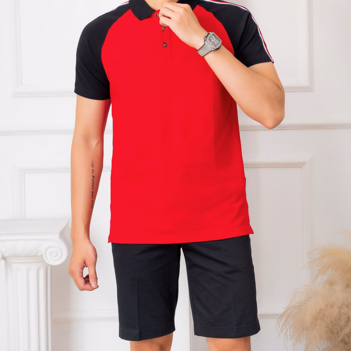 Quần Short Nam Màu Đen Chất Liệu Kaki Dáng Basic Trẻ Trung Năng Động Algqs1067 - Aligro - Ảnh 2