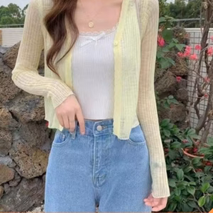 Áo Khoác Len Mỏng Phối 1 Khuy Cúc Giữa Dành Cho Các Nàn Thơ Sldca153 - Diepchi Fashion