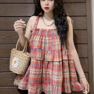 Áo 2 Dây Kẻ Dáng Babydoll Dễ Thương Gh90 - Be Yourself