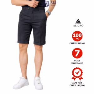 Quần Sooc Nam Kẻ Đen Trắng Algqs1066 - Aligro
