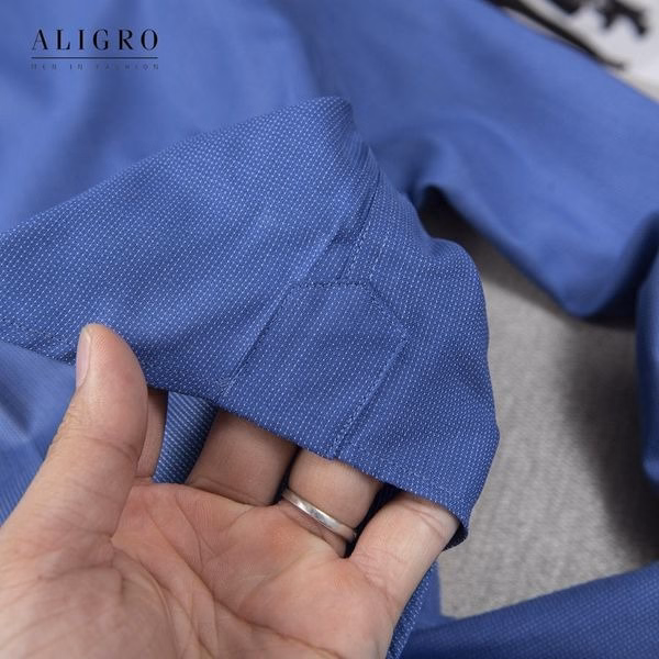 Áo Sơ Mi Dài Tay Blue Chấm Trắng Algs199 - Aligro - Ảnh 4