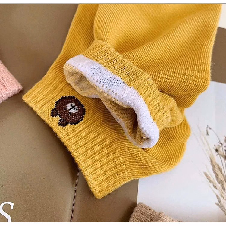 Set 10 Đôi Tất Gấu/Tất Hoa Cúc, Tất Ngắn Cổ Co Giãn 4 Chiều Ctb01- Bechip - Ảnh 7