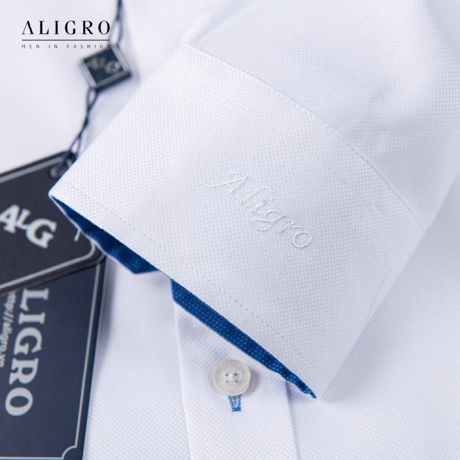 Áo Sơ Mi Dài Tay Trắng Phối Cổ-Tay Algs194 - Aligro - Ảnh 4