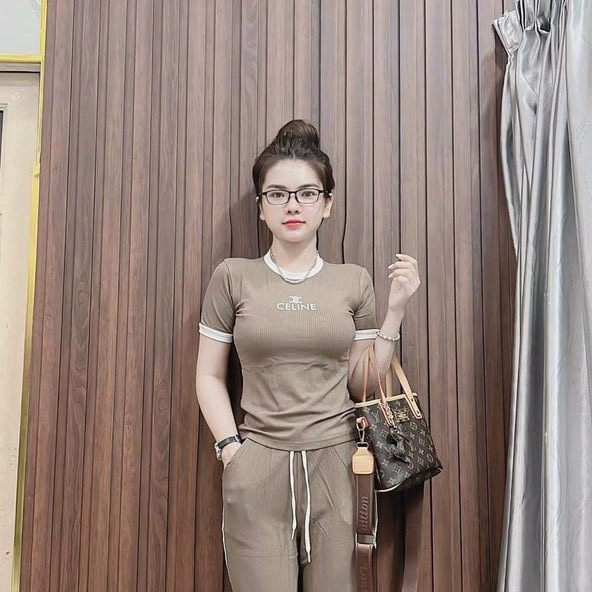 Set Bộ Đồ Nữ Thun Gân Cổ Tròn Phối Viền Celine Dd100 - Nana House - Ảnh 3