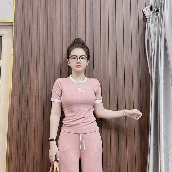 Set Bộ Đồ Nữ Thun Gân Cổ Tròn Phối Viền Celine Dd100 - Nana House - Ảnh 2