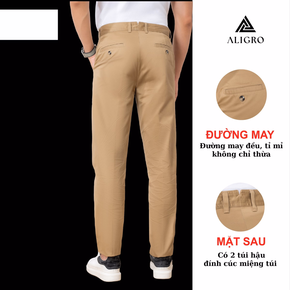 Quần Kaki Nam Be Đậm Algk057 - Aligro - Ảnh 2