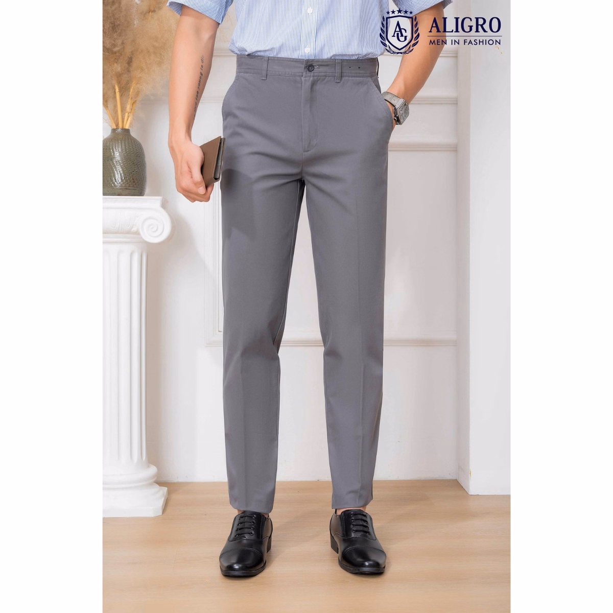 Quần Kaki Nam Ghi Đậm Algk058 - Aligro - Ảnh 3