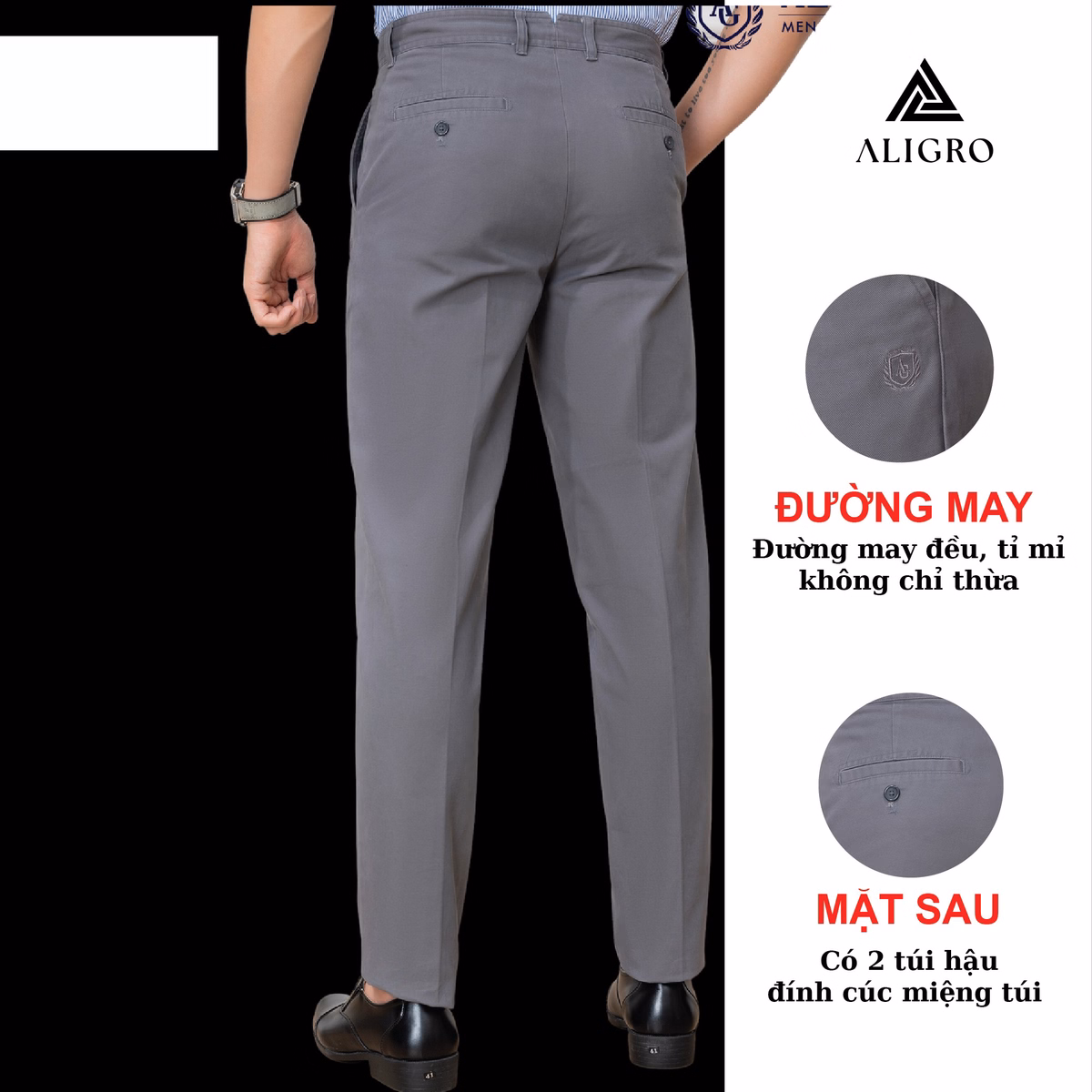 Quần Kaki Nam Ghi Đậm Algk058 - Aligro - Ảnh 4