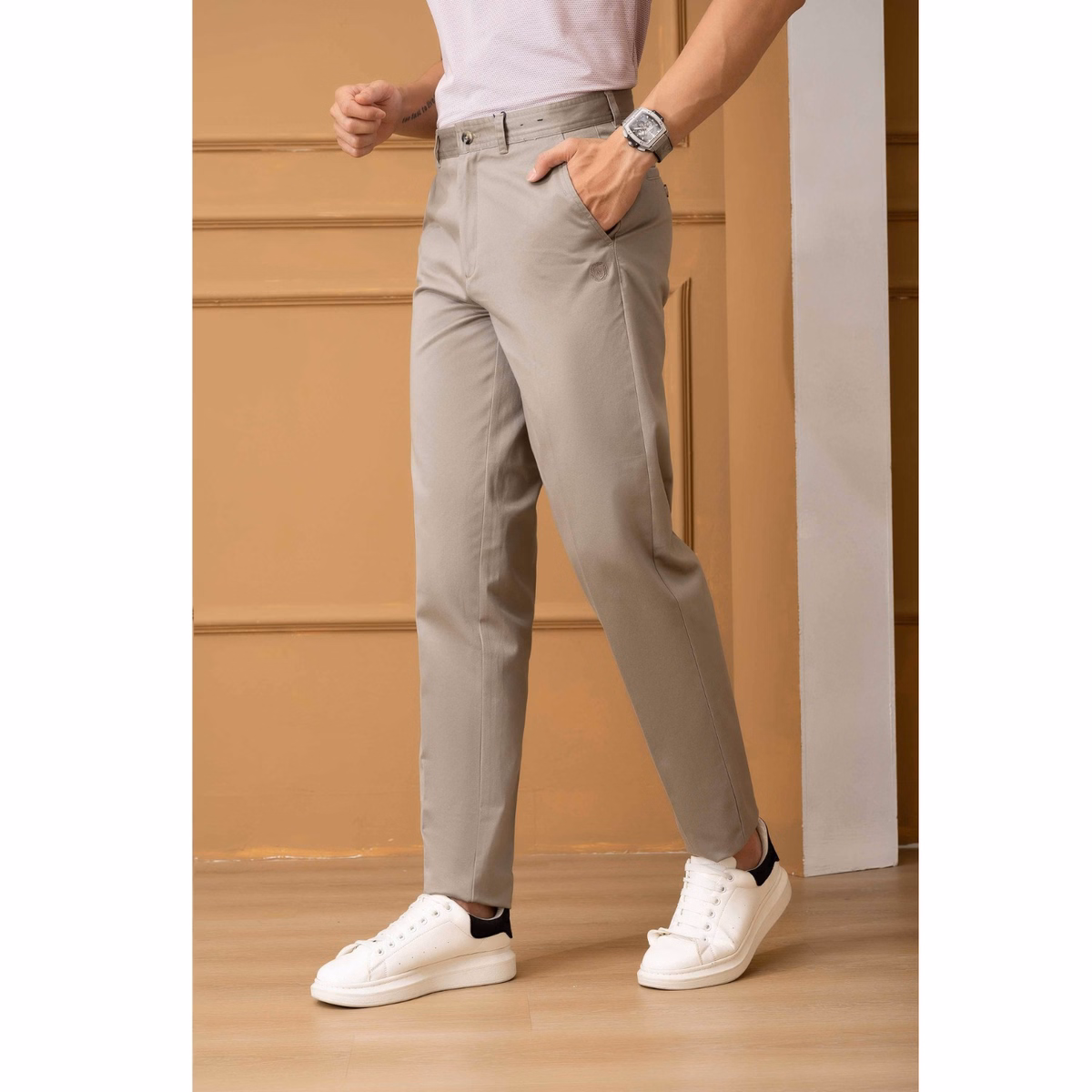 Quần Kaki Nam Ghi Sáng Algk059 - Aligro - Ảnh 2