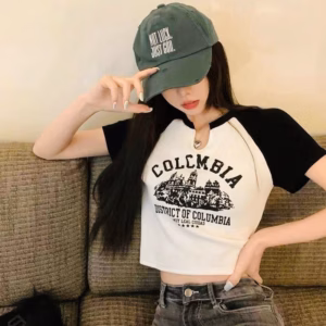 Áo Crotop Ôm Body Nữ Colobia Tay Ngắn Cổ Xẻ V Gu14 - Sam Store