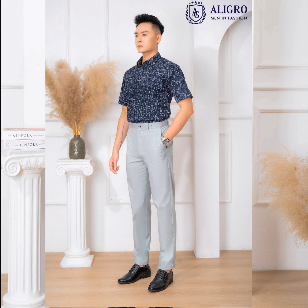 Quần Kaki Nam Xanh Sáng Algk074 - Aligro - Ảnh 3