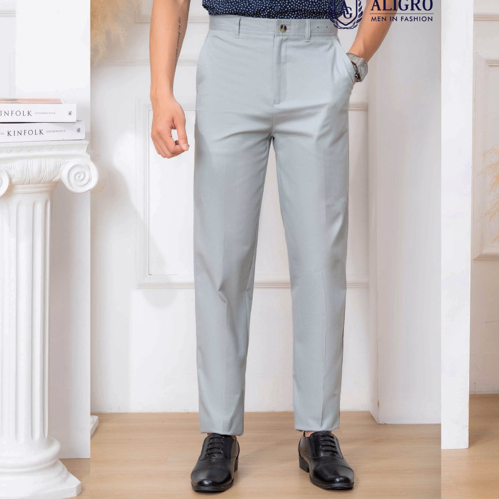 Quần Kaki Nam Xanh Sáng Algk074 - Aligro