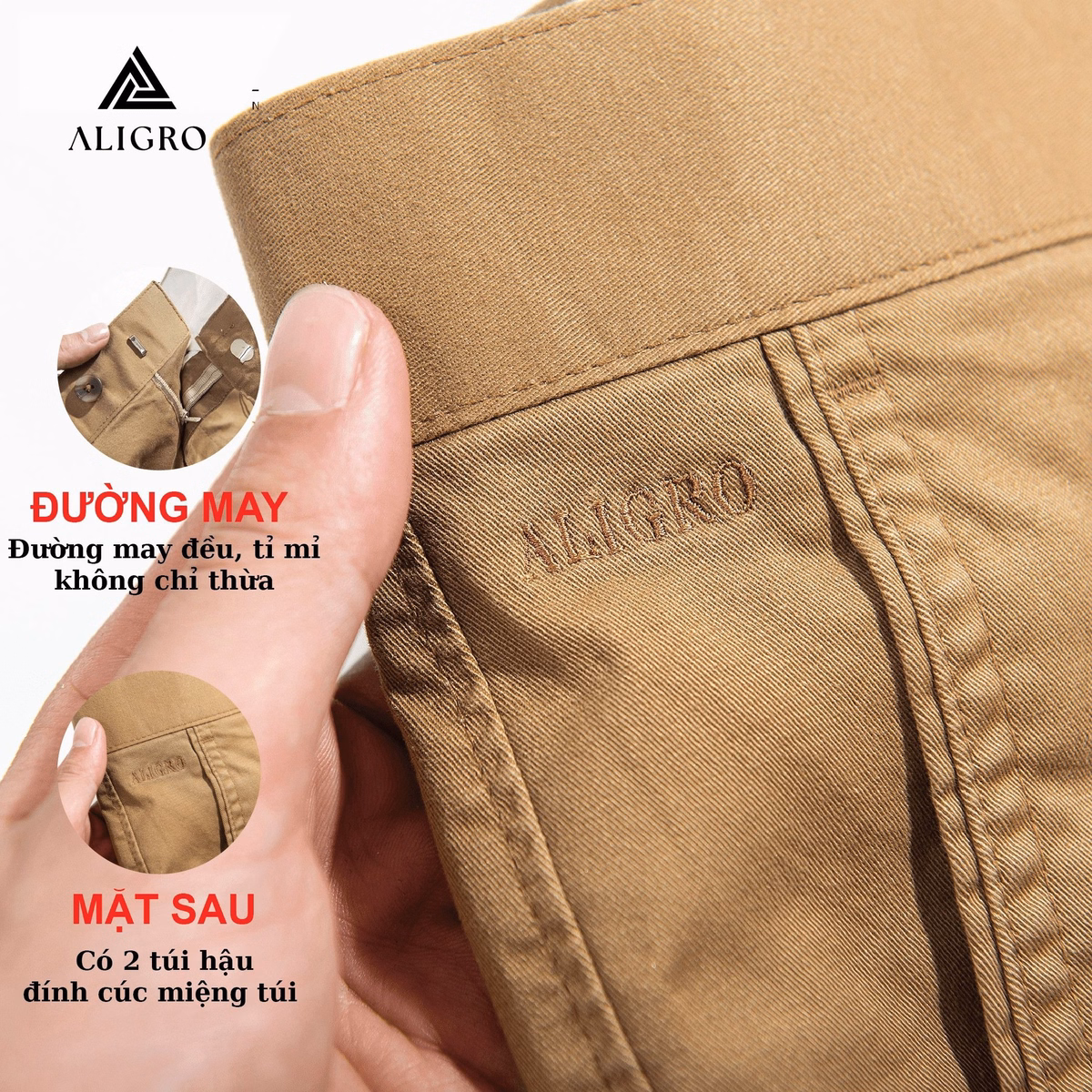Quần Kaki Nam Màu Brown Algk049 - Aligro - Ảnh 3