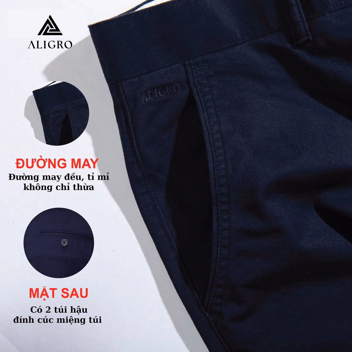 Quần Kaki Nam Màu Navy Algk048 - Aligro - Ảnh 4