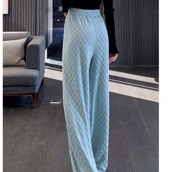 Quần Ống Rộng Dập Họa Tiết Caro Chất Xốp, Siêu Hack Dáng Sldcq88 -Diepchi Fashion - Ảnh 3