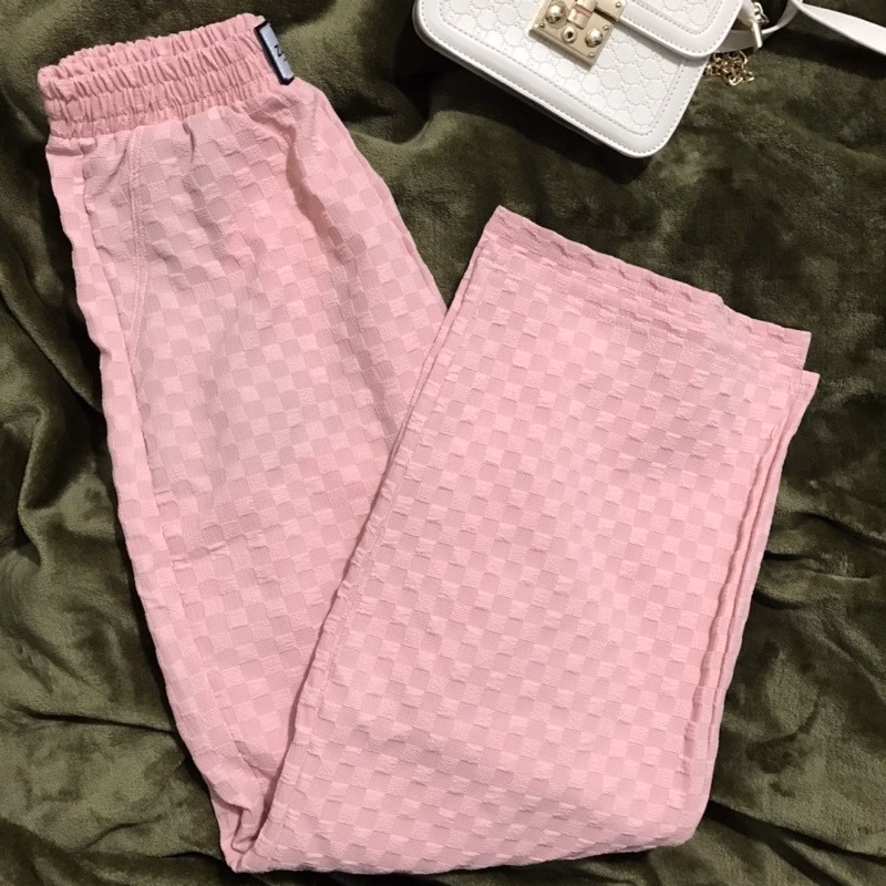 Quần Ống Rộng Dập Họa Tiết Caro Chất Xốp, Siêu Hack Dáng Sldcq88 -Diepchi Fashion - Ảnh 6