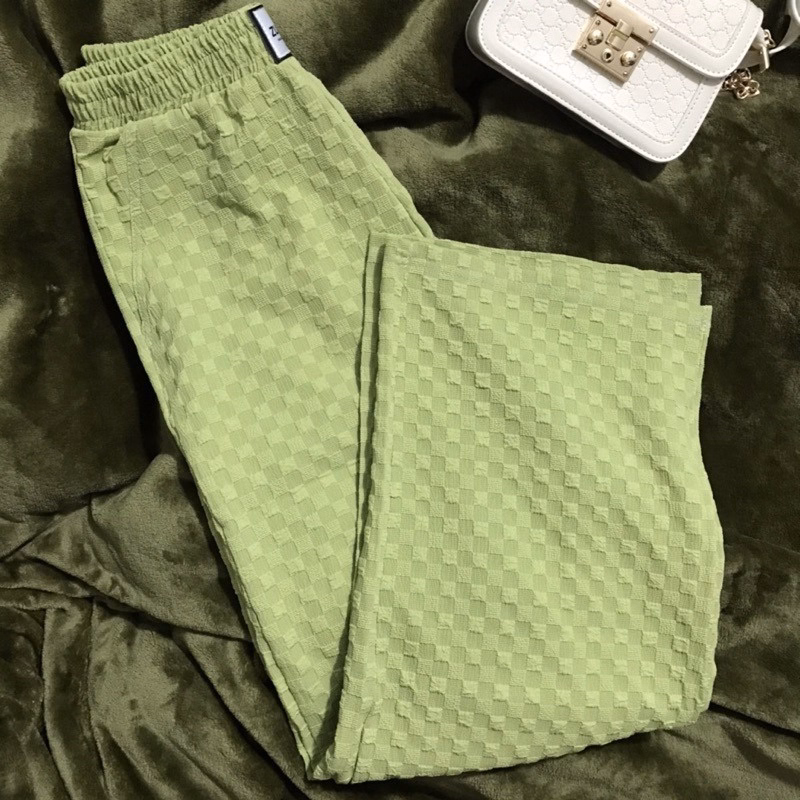 Quần Ống Rộng Dập Họa Tiết Caro Chất Xốp, Siêu Hack Dáng Sldcq88 -Diepchi Fashion - Ảnh 8