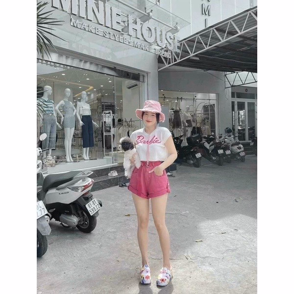 Áo Len Montoghi Tay Hến In Chữ Barbie Dáng Croptop Siêu Xinh Sldca148- Diepchi Fashion - Ảnh 4