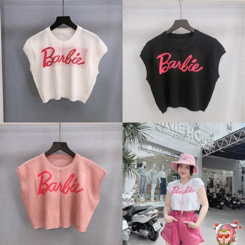 Áo Len Montoghi Tay Hến In Chữ Barbie Dáng Croptop Siêu Xinh Sldca148- Diepchi Fashion - Ảnh 5