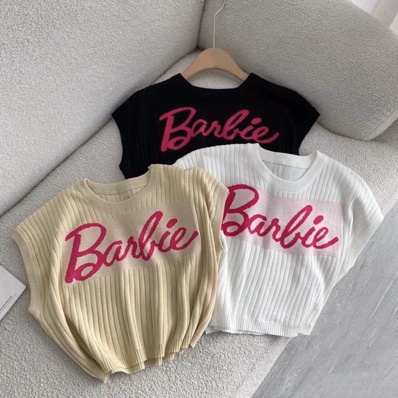Áo Len Montoghi Tay Hến In Chữ Barbie Dáng Croptop Siêu Xinh Sldca148- Diepchi Fashion - Ảnh 7