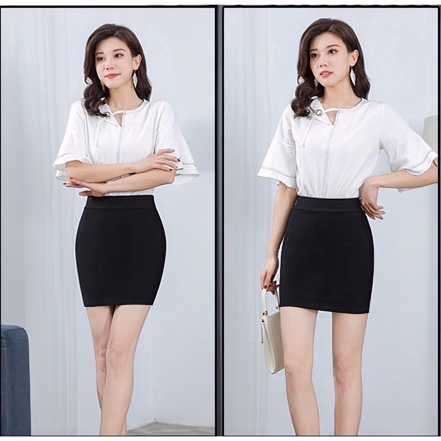 Chân Váy Công Sở Xẻ Tà Nữ Chất Mango Sa11 - Sam Store - Ảnh 2