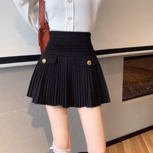 Chân Váy Xếp Ly Cạp Cao Dáng Ngắn 2 Nắp Túi Trước Sang Chảnh Sldcv73 - Diepchi Fashion